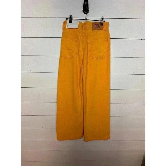 NWT - BDG‎ - Sz 25 Orange Corduroy Boyfriend High Rise Wide Leg Pant - Picture 5 of 15